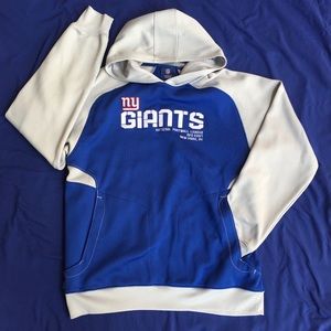 NEW YORK Giants NFL Reebok Hoodie Sweatshirt Blue